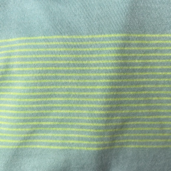 MOSSIMO V-Neck Fitted Baby T-shirt S Aqua Mint Stripes Y2K Bright Kidcore Cute - Picture 8 of 9